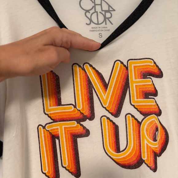 Chaser "Live it Up" Ringer Tee -size Small - Picture 1 of 11